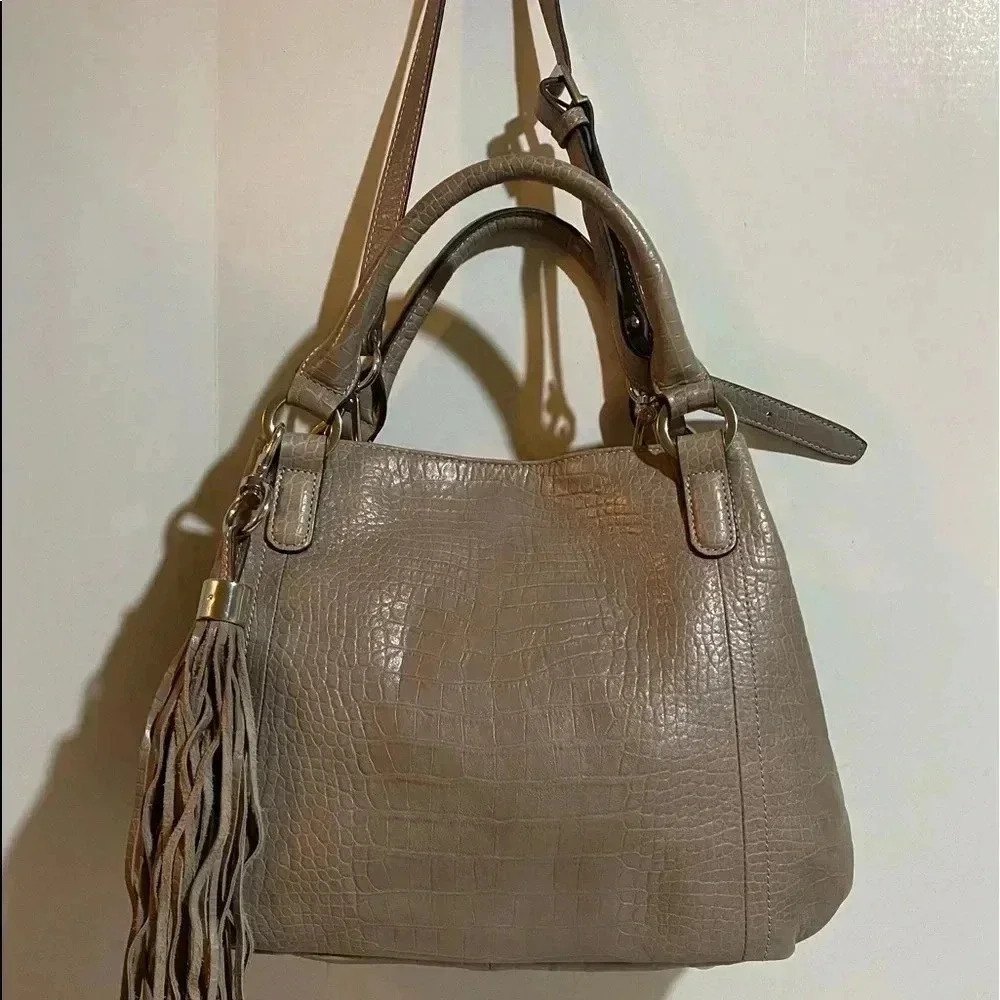 G.I.L.I. Grey leather satchel handbag - Picture 2 of 13